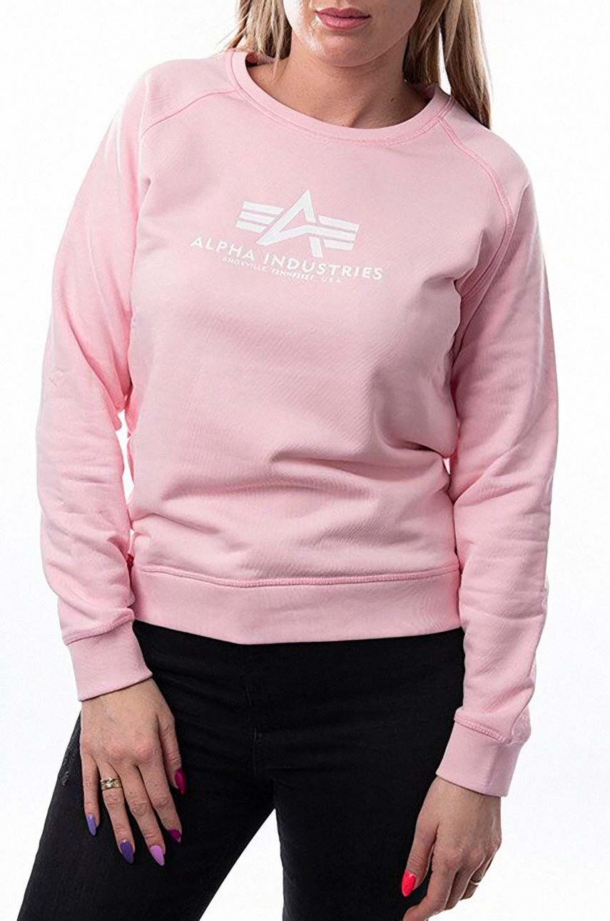 Alpha Industries bluză femei, culoarea roz, cu imprimeu 196031.491-pink