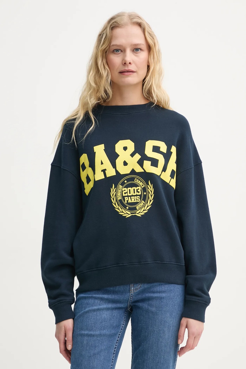 BA&SH bluza BENJAMIN femei, culoarea albastru marin, cu imprimeu, 1E24BENJ