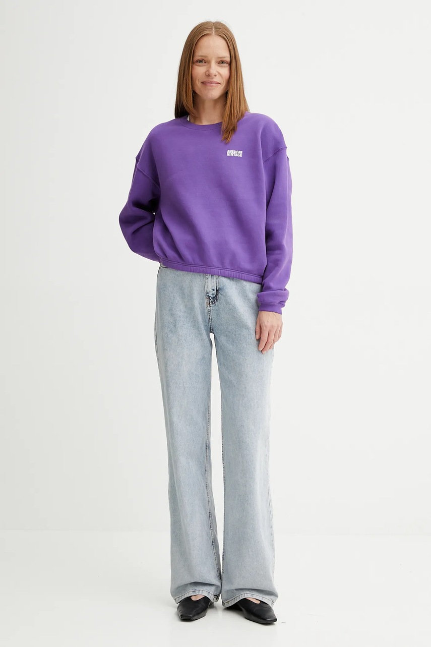 Кофта American Vintage цвет фиолетовый с принтом IZU03A