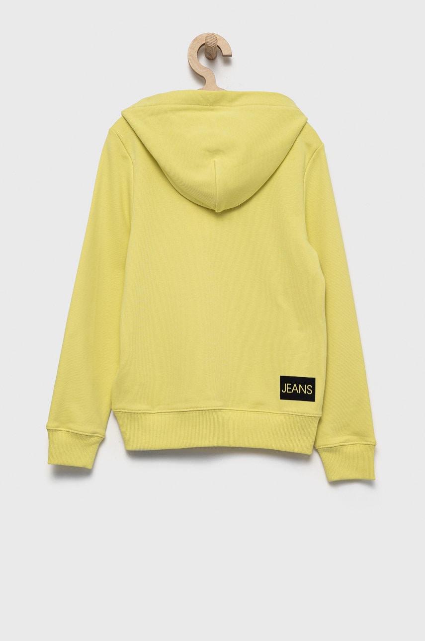 Детская хлопковая кофта Calvin Klein Jeans цвет зелёный с принтом Детская хлопковая кофта Calvin Klein Jeans цвет зелёный с принтом