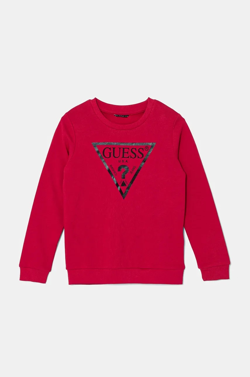 

Детски памучен суичър Guess в розово с принт J74Q10 KAUG0, Розов