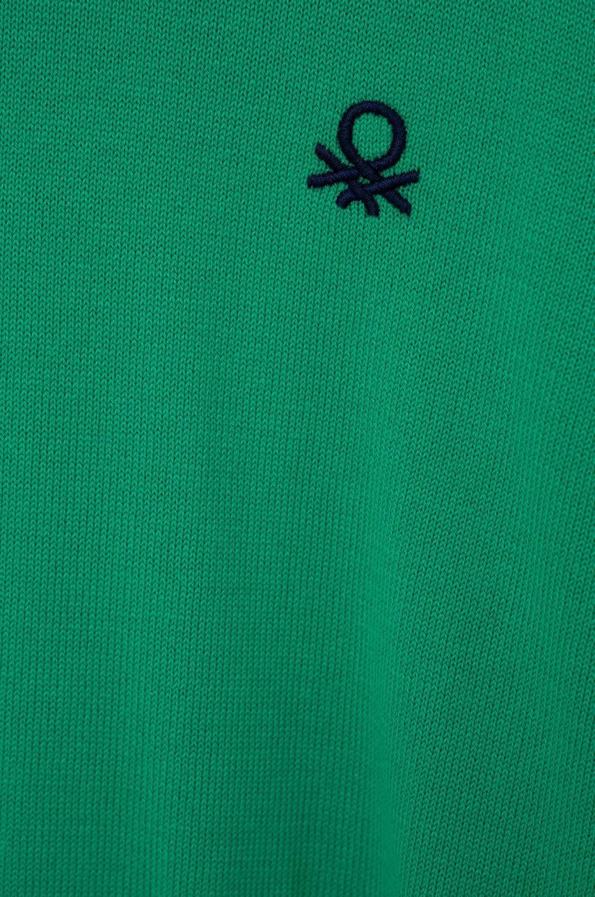 United Colors Of Benetton Pulover De Bumbac Pentru Copii Culoarea Verde, Light