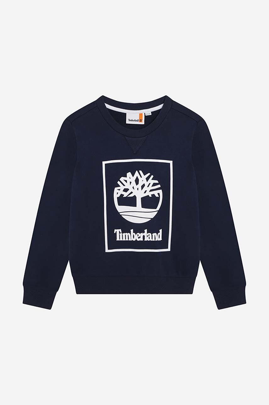 Timberland bluza copii culoarea albastru marin, cu imprimeu