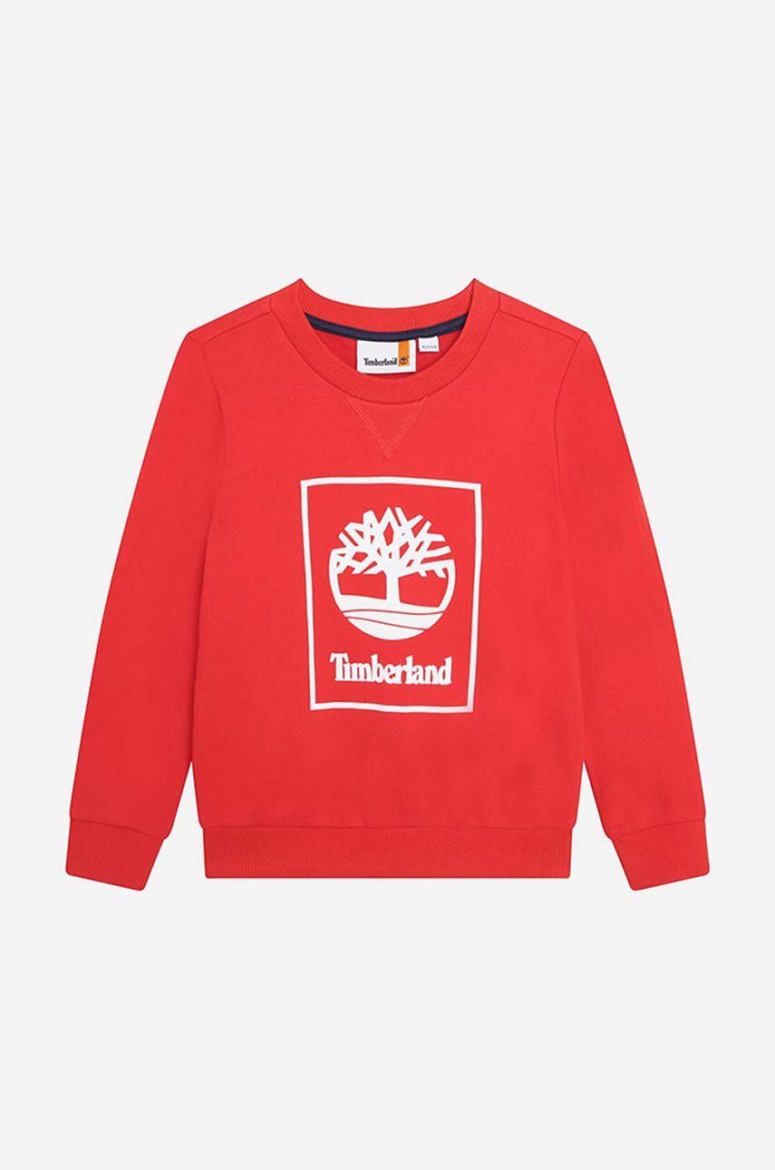 Timberland bluza copii culoarea rosu, cu imprimeu