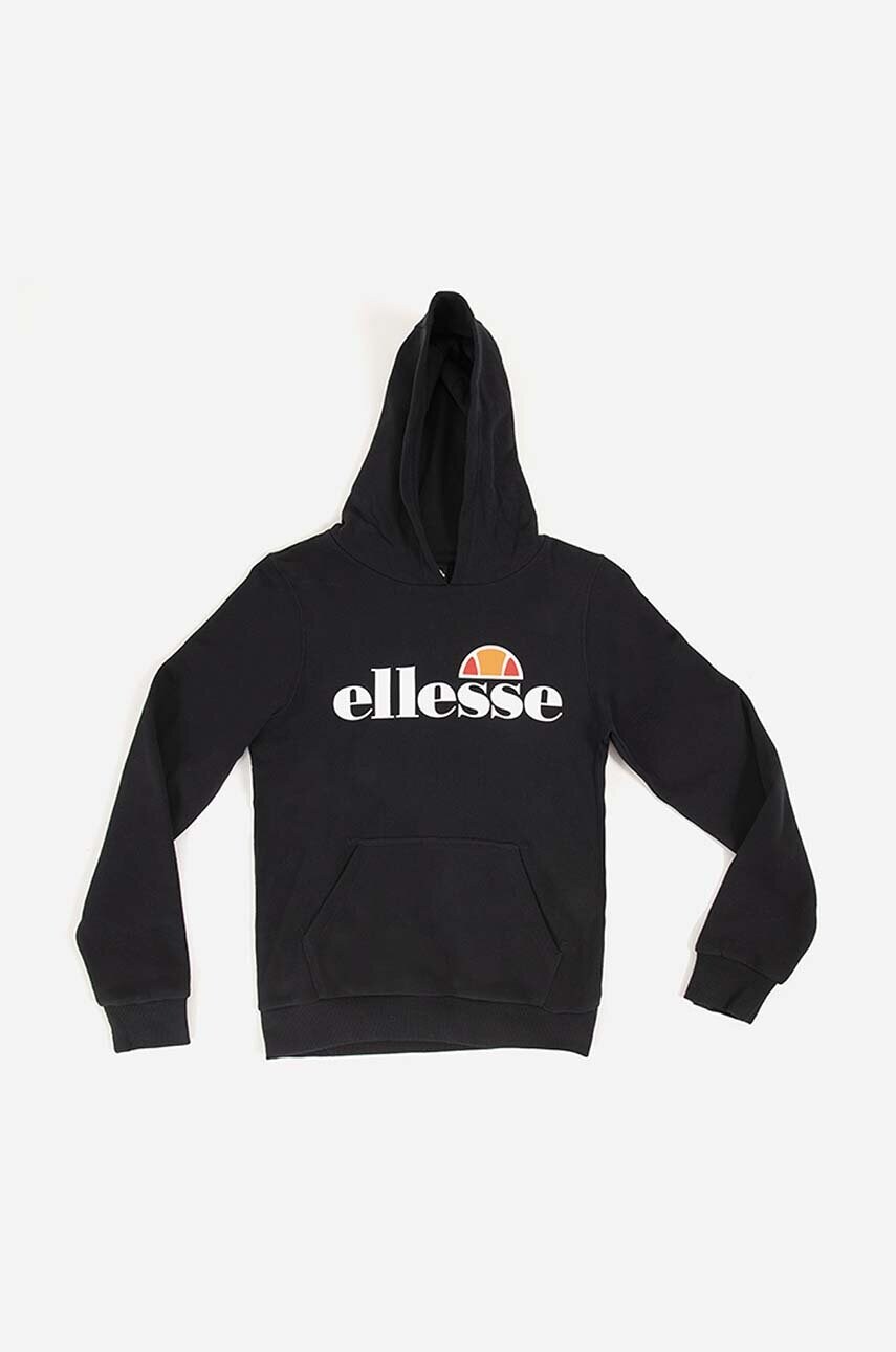 

Детская кофта Ellesse цвет чёрный с капюшоном с принтом