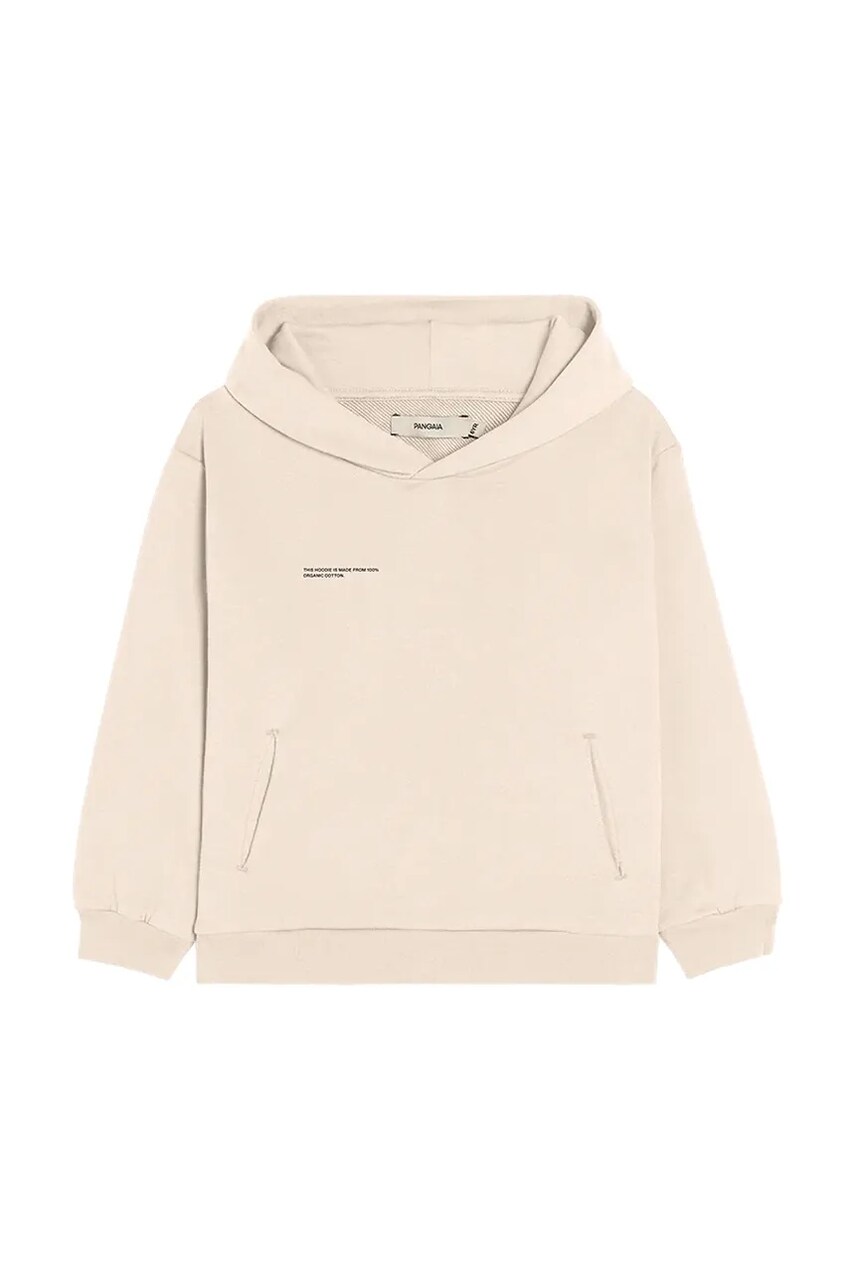 Levně Mikina Pangaia KIDS' 365 MIDWEIGHT HOODIE béžová barva, s kapucí, 10000428