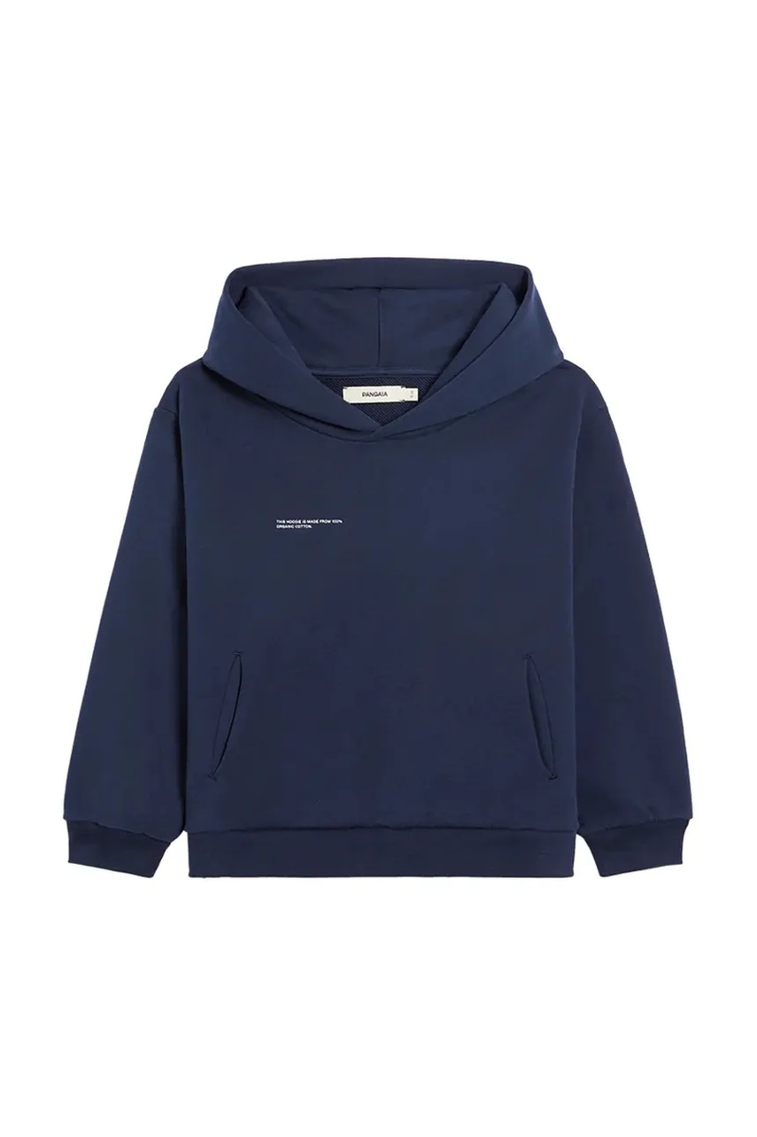 Pangaia bluză KIDS\' 365 MIDWEIGHT HOODIE culoarea bleumarin, cu glugă, 10000428