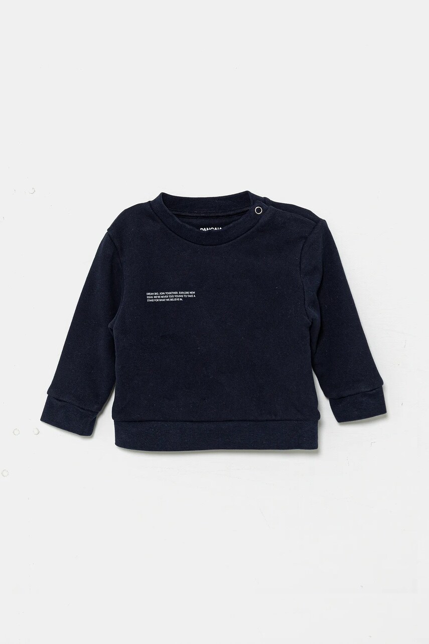 Pangaia bluza BABY 365 MIDWEIGHT SWEATSHIRT culoarea bleumarin, uni, 10000655