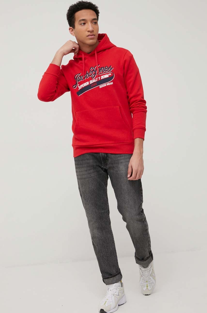 

Кофта Jack & Jones мужская цвет красный с принтом