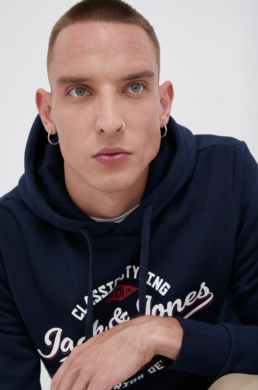 

Кофта Jack & Jones мужская цвет синий с принтом