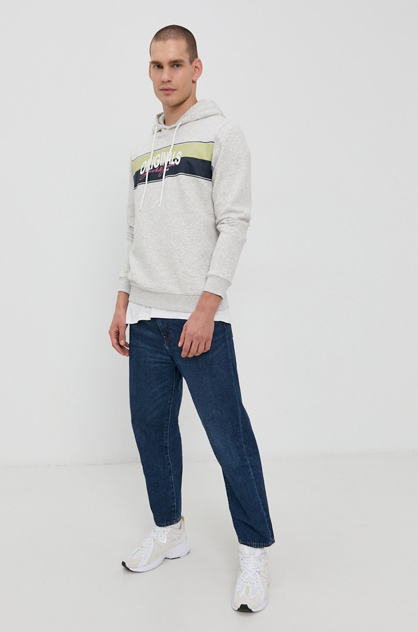 

Кофта Jack & Jones мужская цвет серый с принтом