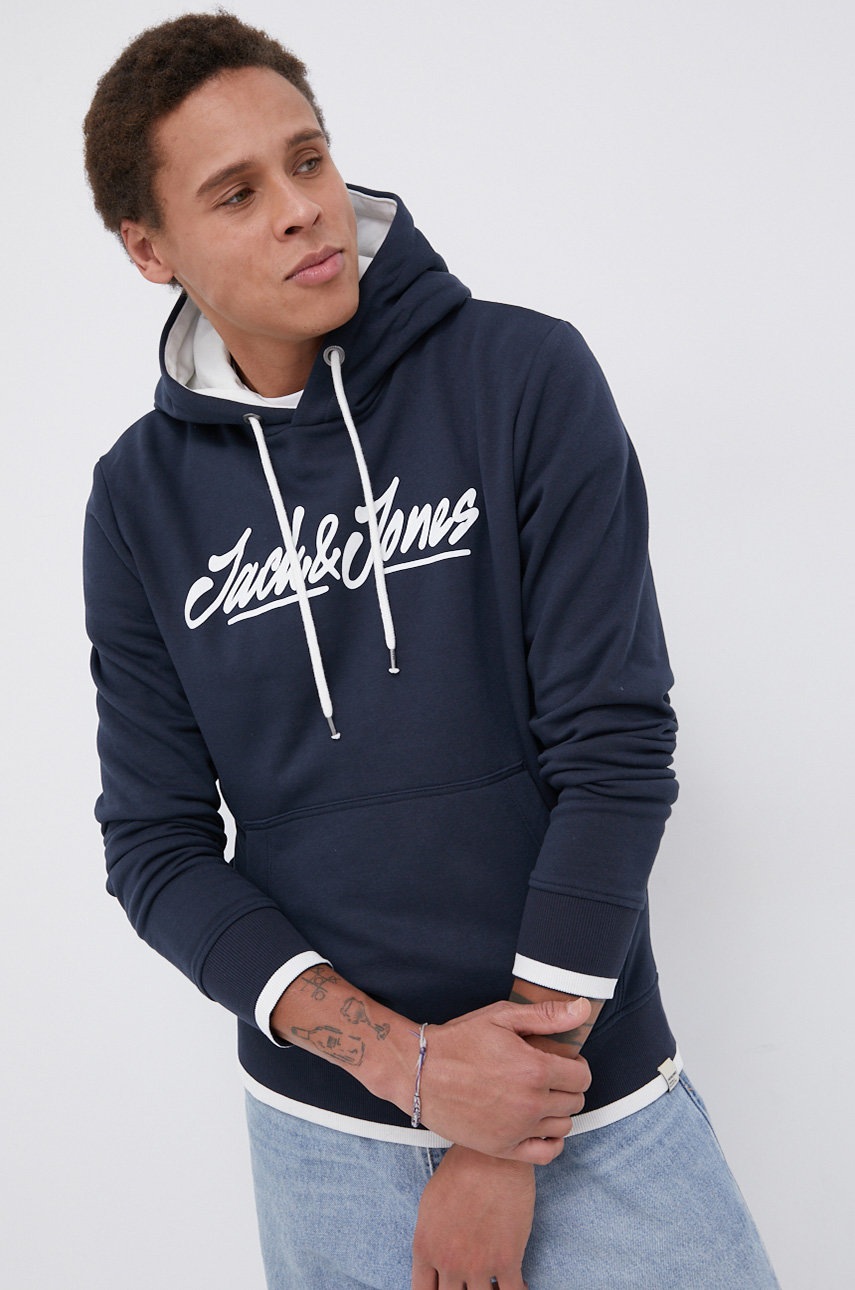 

Суичър Jack & Jones мъжки в тъмносиньо с принт, Тъмносин