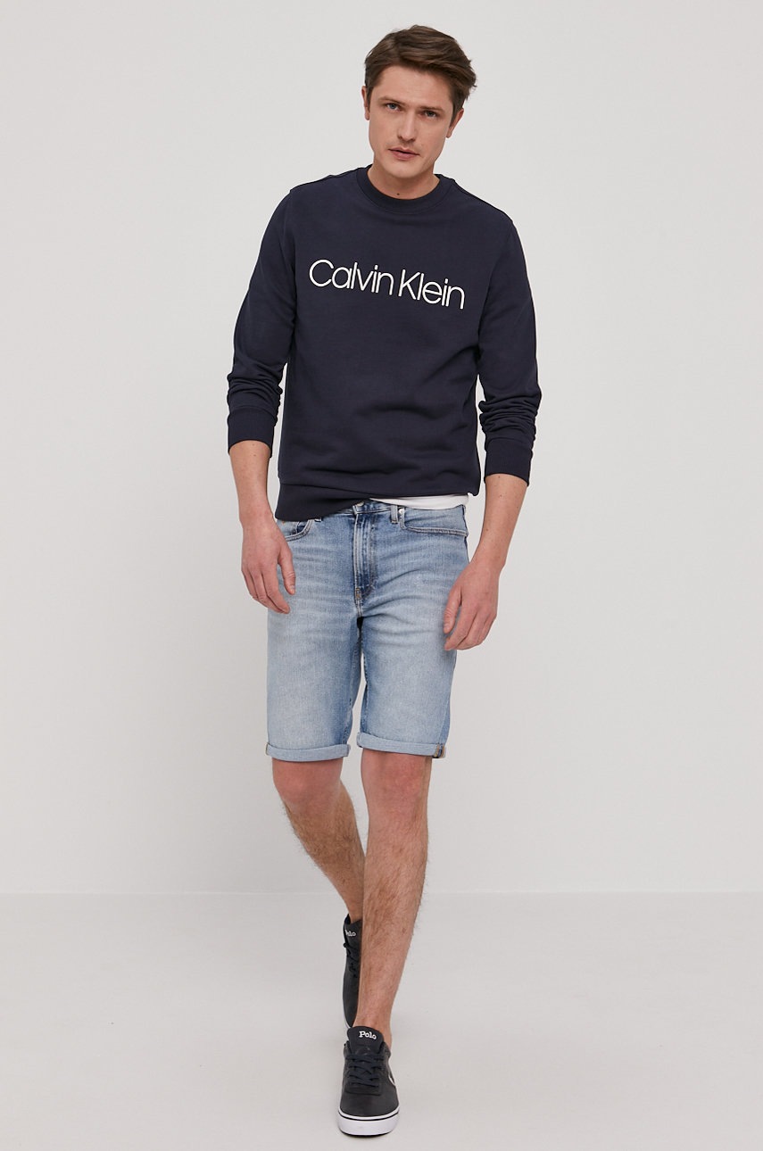 

Кофта Calvin Klein мужская цвет синий с принтом