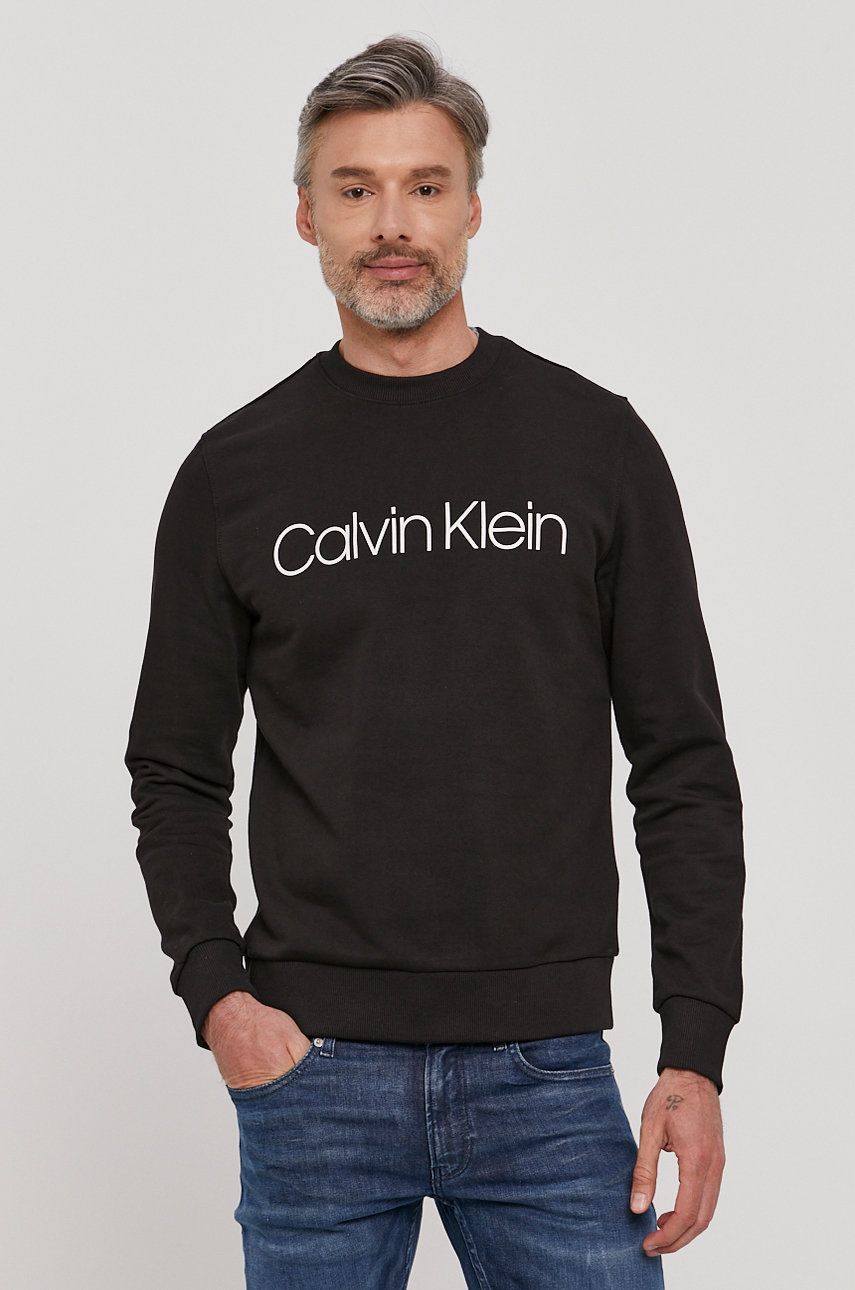 Calvin Klein Bluza męska kolor czarny z nadrukiem