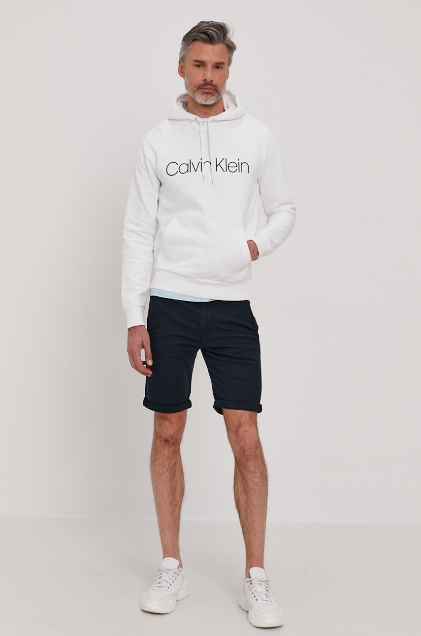 

Хлопковая кофта Calvin Klein мужская цвет белый с принтом
