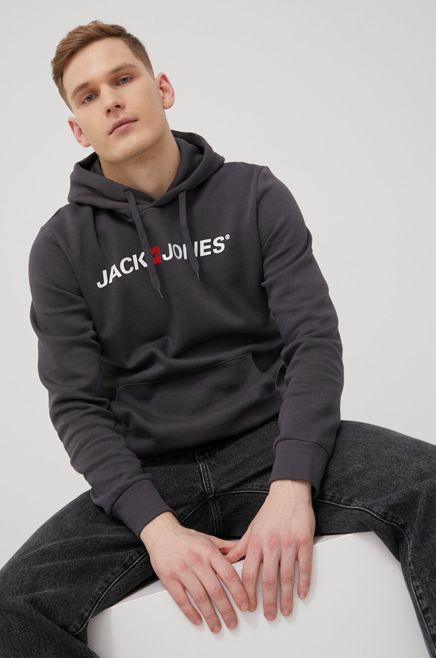 

Суичър Jack & Jones мъжка в сиво с принт, Сив