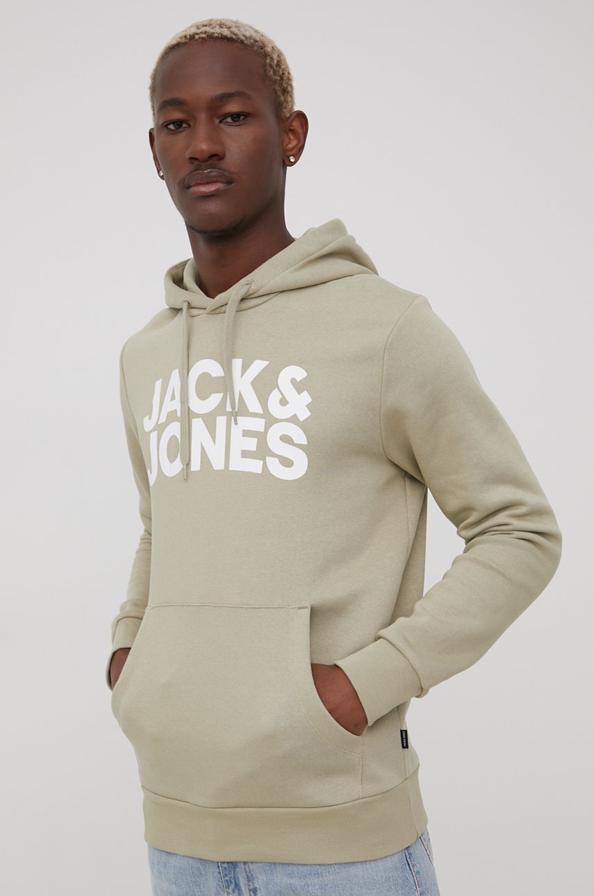 

Суичър Jack & Jones мъжки в зелено с принт, Зелен