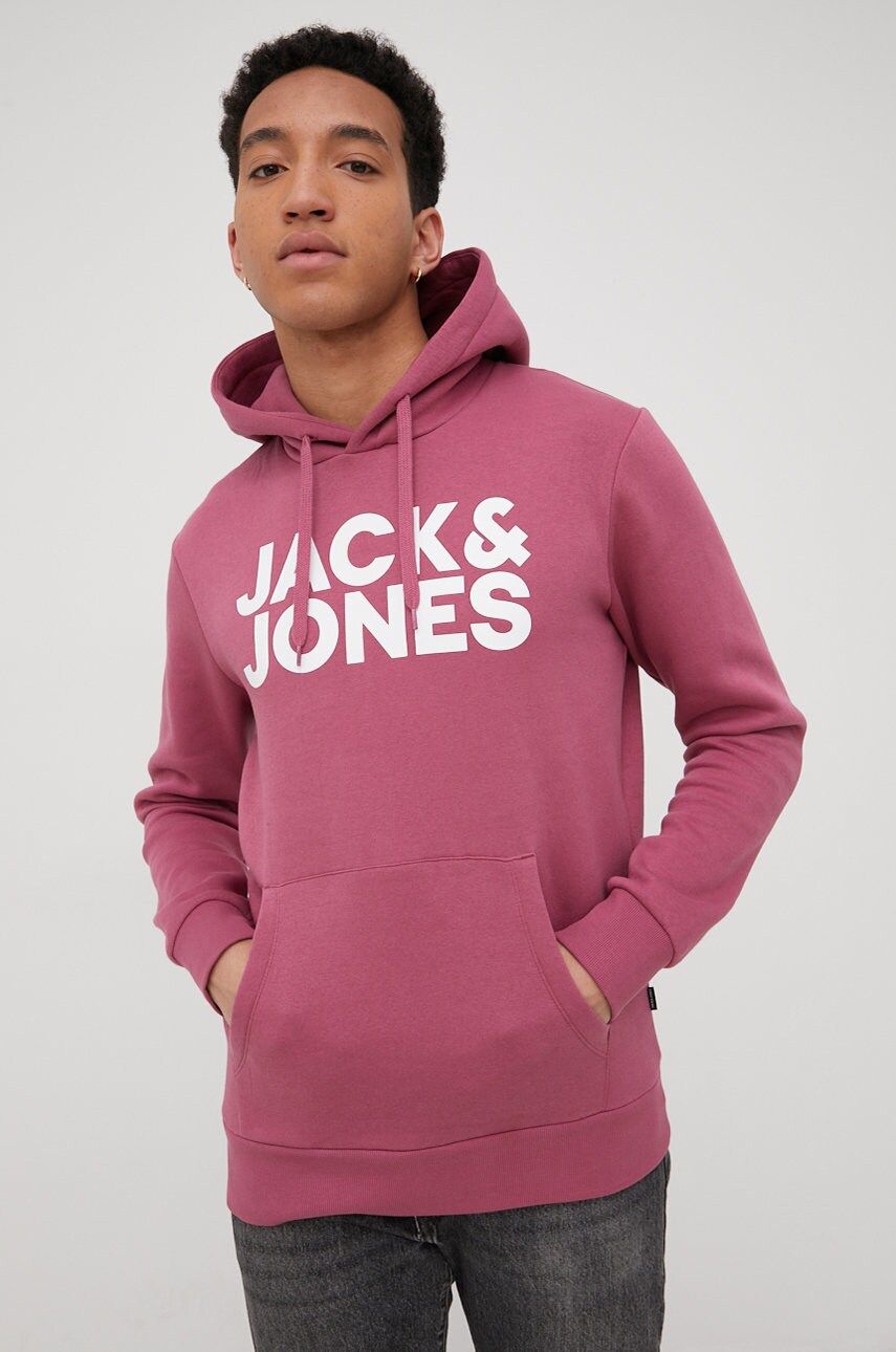 

Суичър Jack & Jones мъжка в розово с принт, Розов