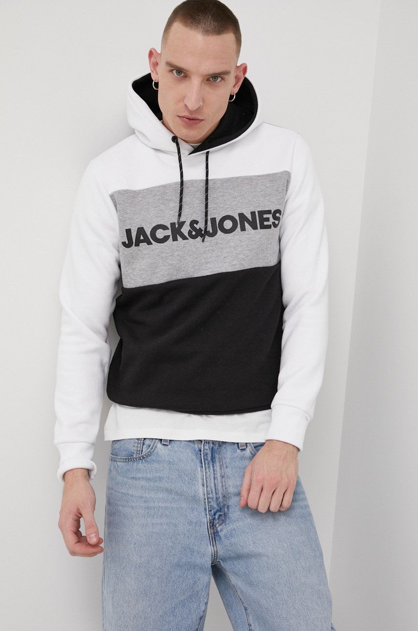 Jack & Jones bluza barbati, culoarea alb, cu imprimeu answear imagine noua