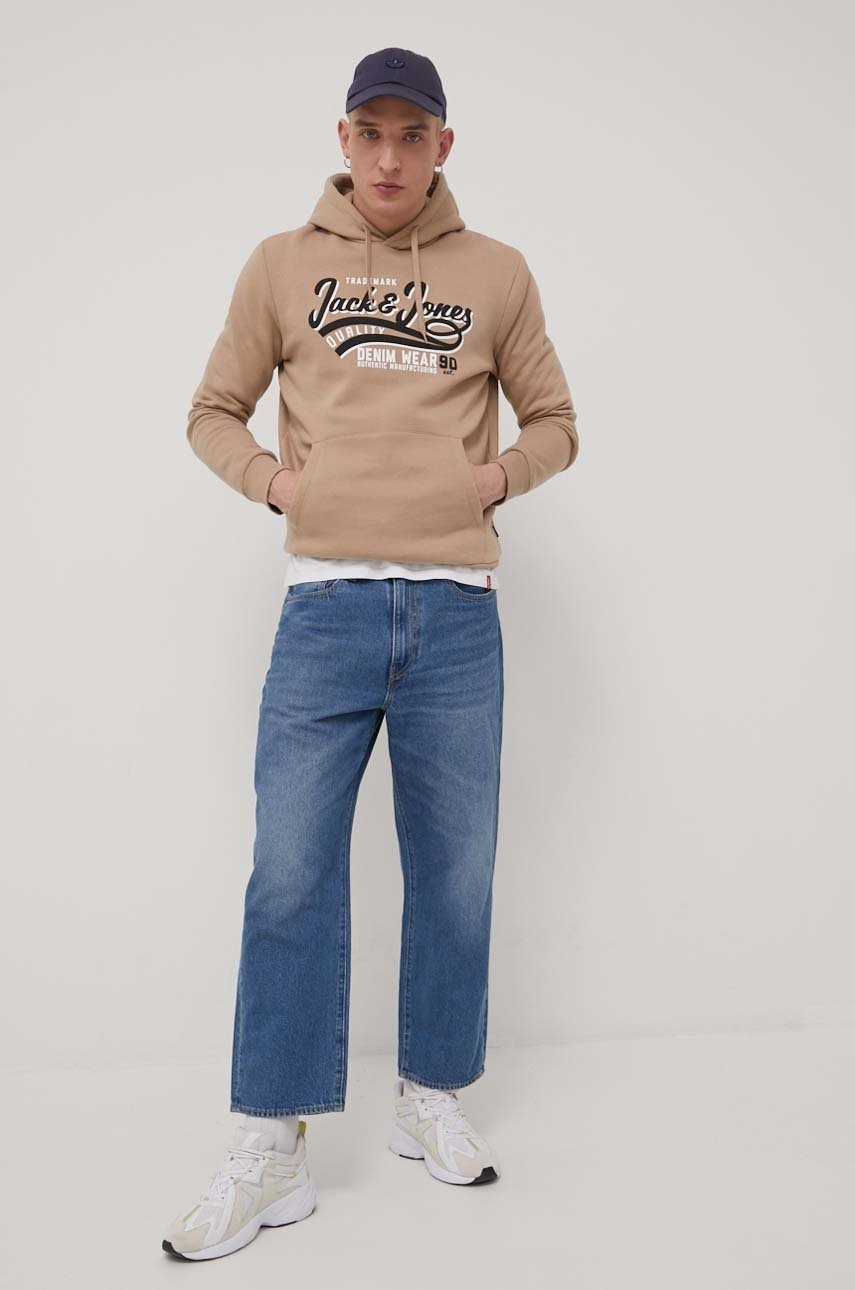 

Кофта Jack & Jones чоловіча колір бежевий з принтом
