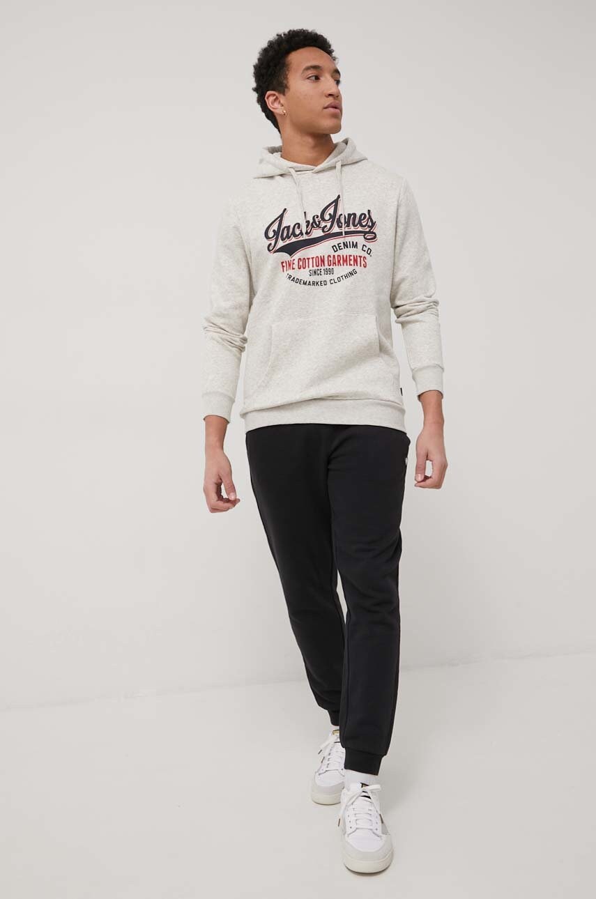 

Кофта Jack & Jones чоловіча колір бежевий з принтом