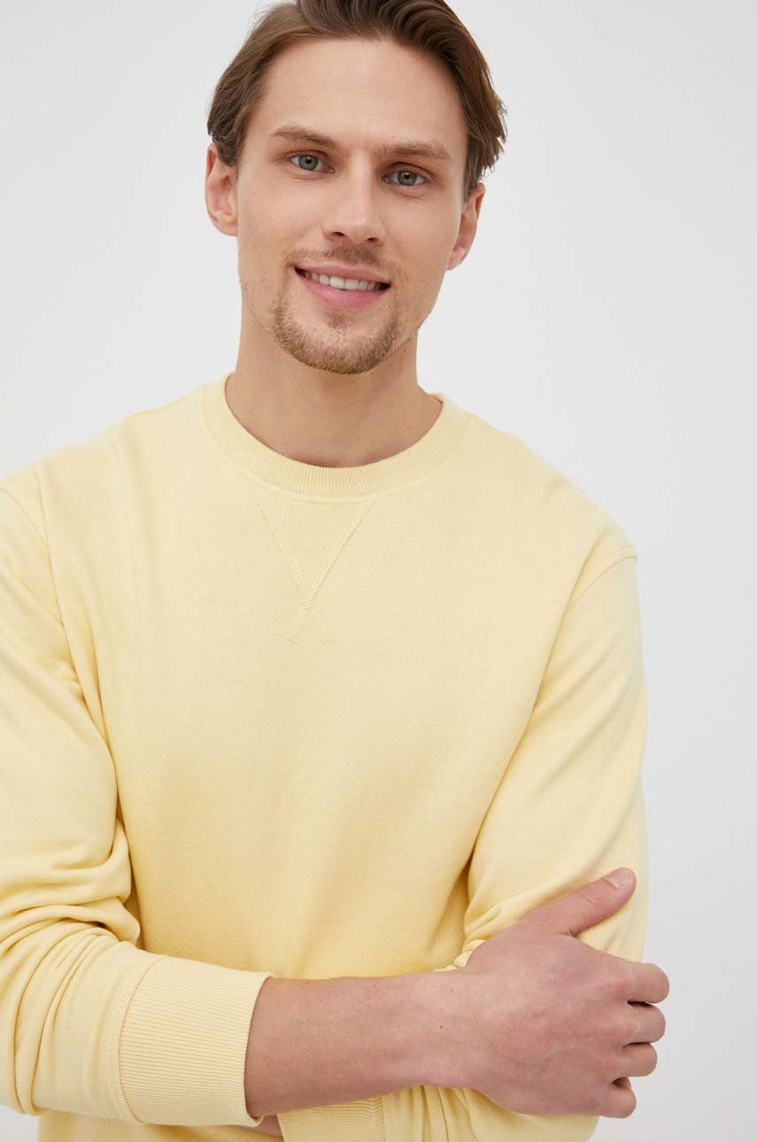 Selected Homme bluza bawełniana męska kolor żółty gładka