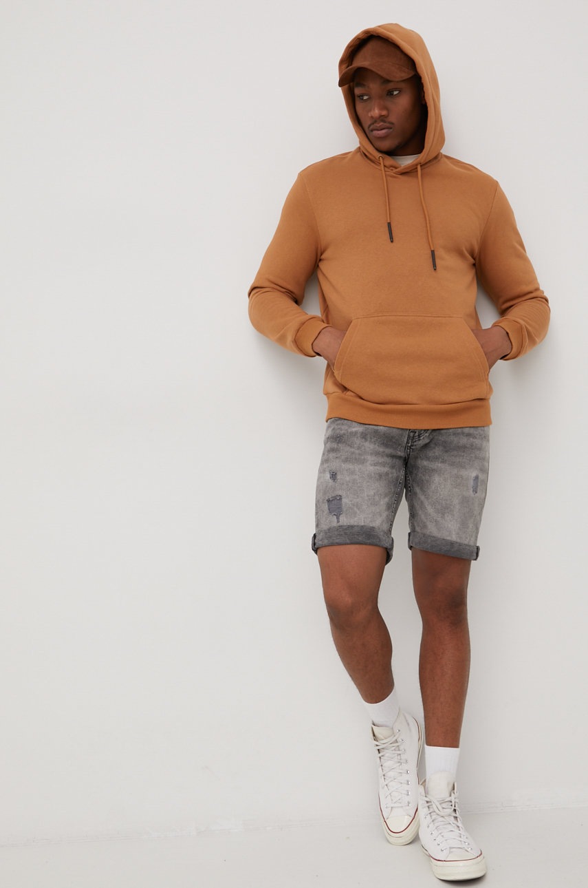 

Кофта Only & Sons чоловіча колір коричневий однотонна