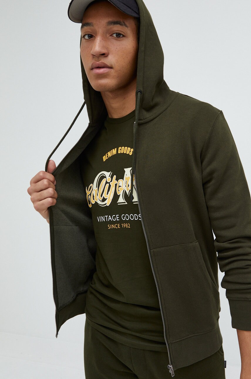 

Кофта Jack & Jones чоловіча колір зелений однотонна