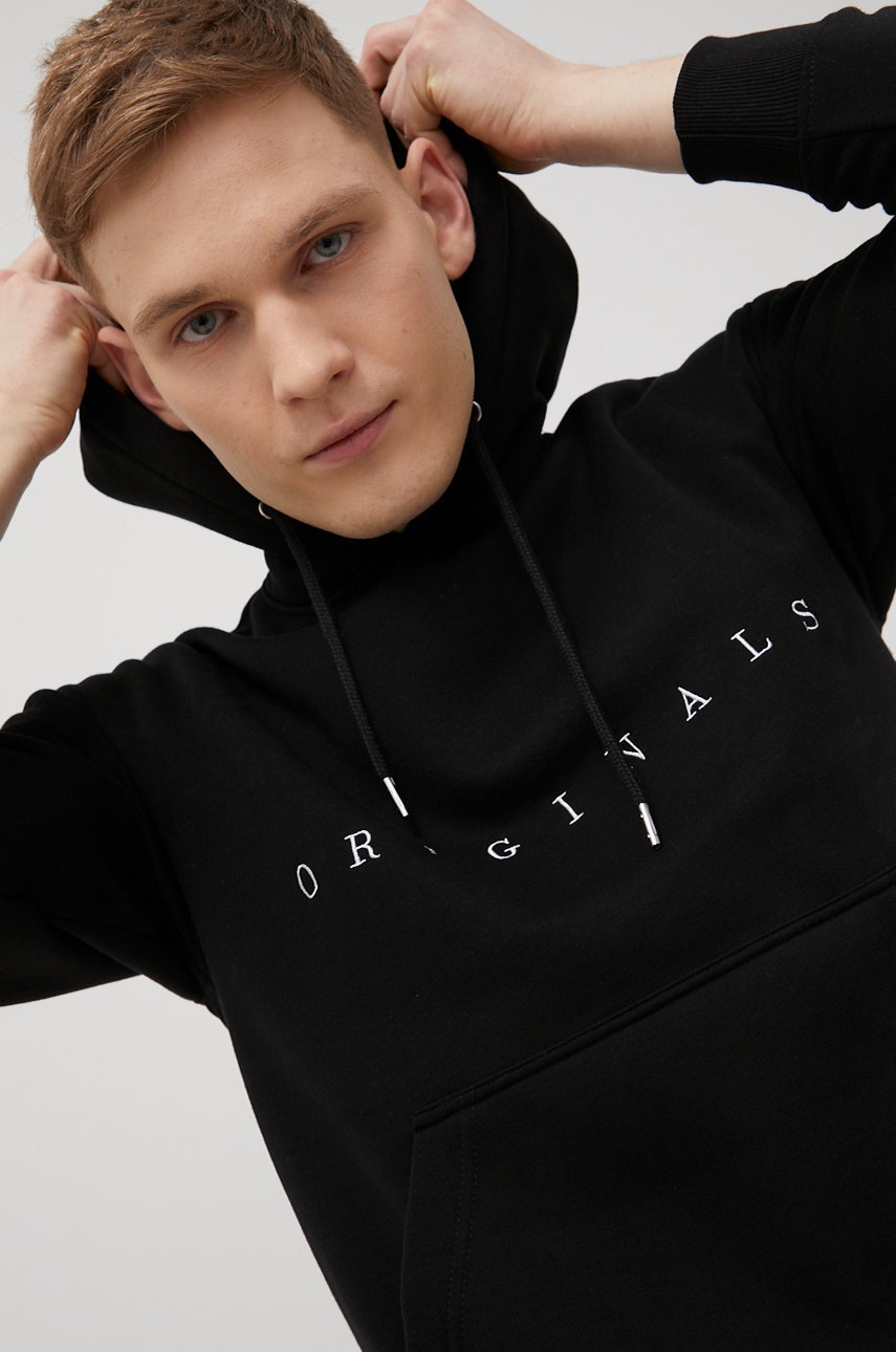 

Суичър Jack & Jones в черно с качулка с апликация, Черен