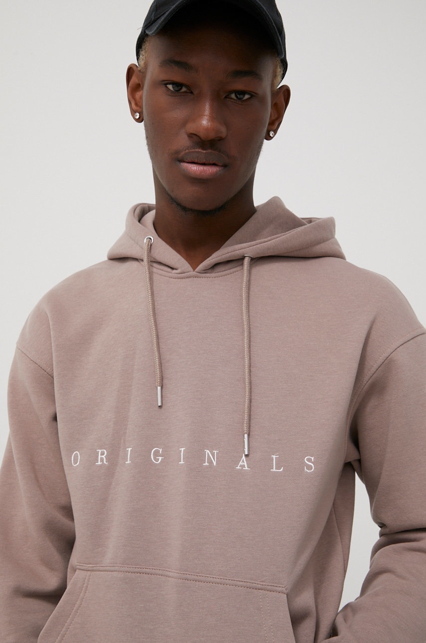 

Суичър Jack & Jones мъжка в кафяво с апликация, Кафяв