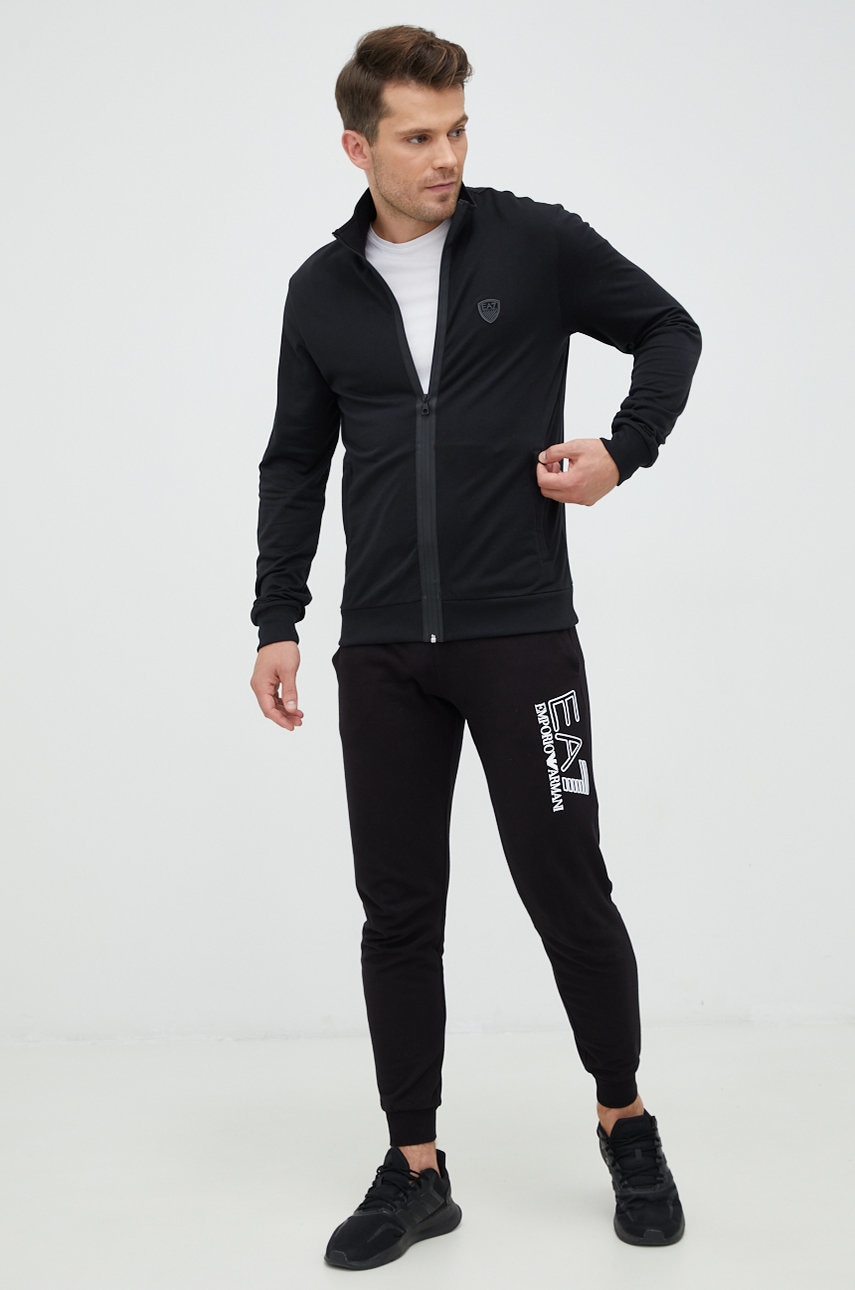 

Кофта EA7 Emporio Armani чоловіча колір чорний однотонна