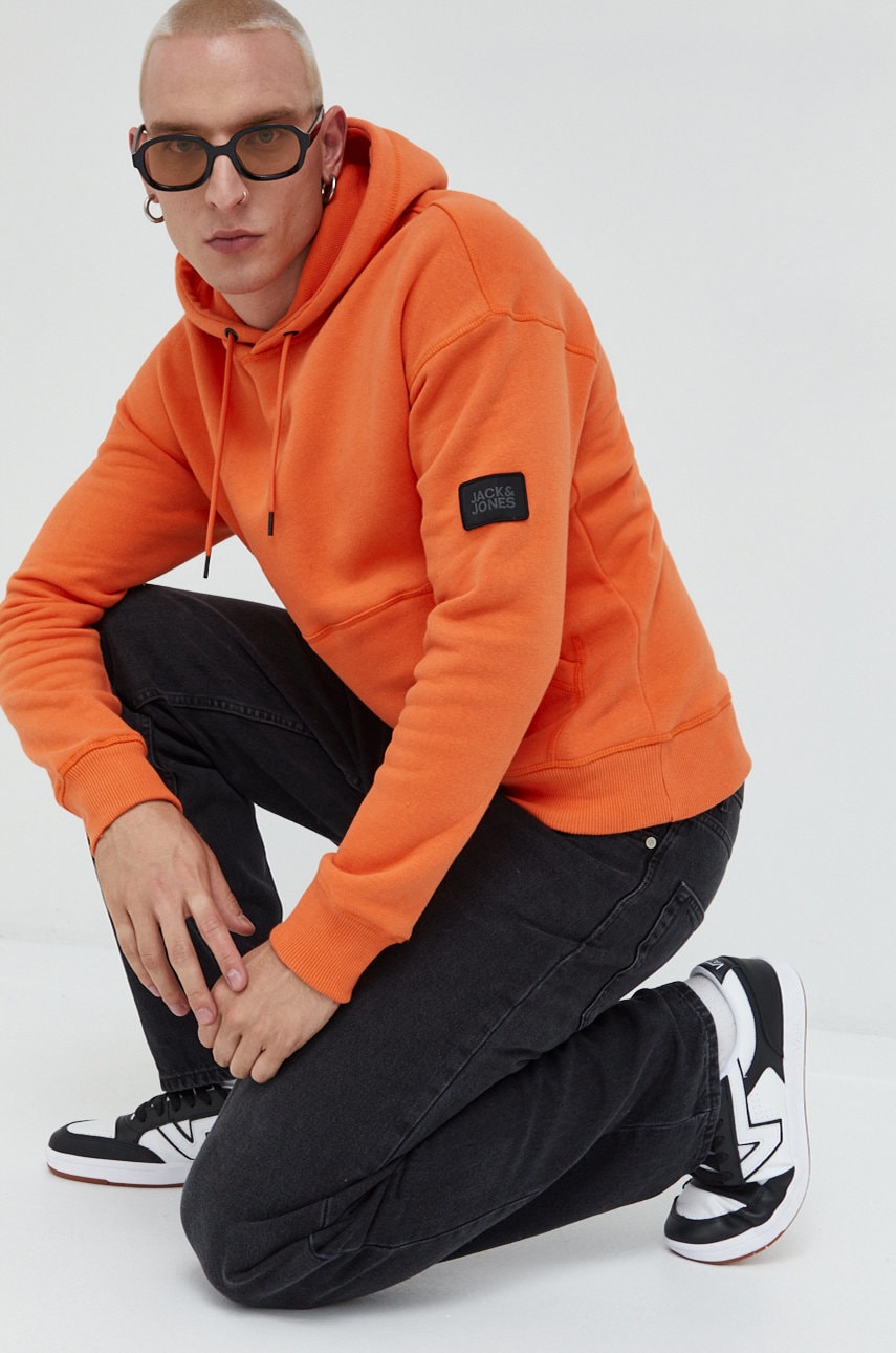 Jack & jones bluza jcoclassic barbati, culoarea portocaliu, neted