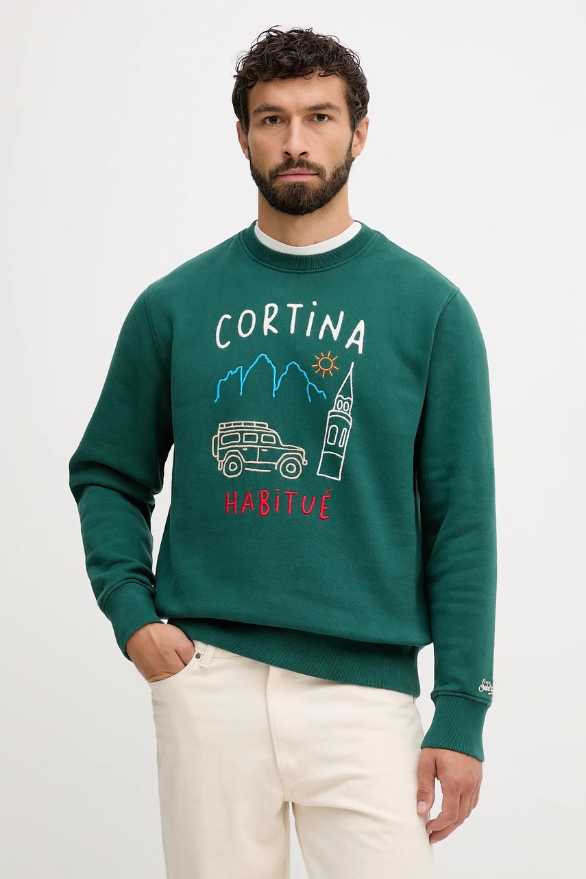 Levně Bavlněná mikina MC2 Saint Barth x Peanuts pánská, tmavomodrá barva, s potiskem
