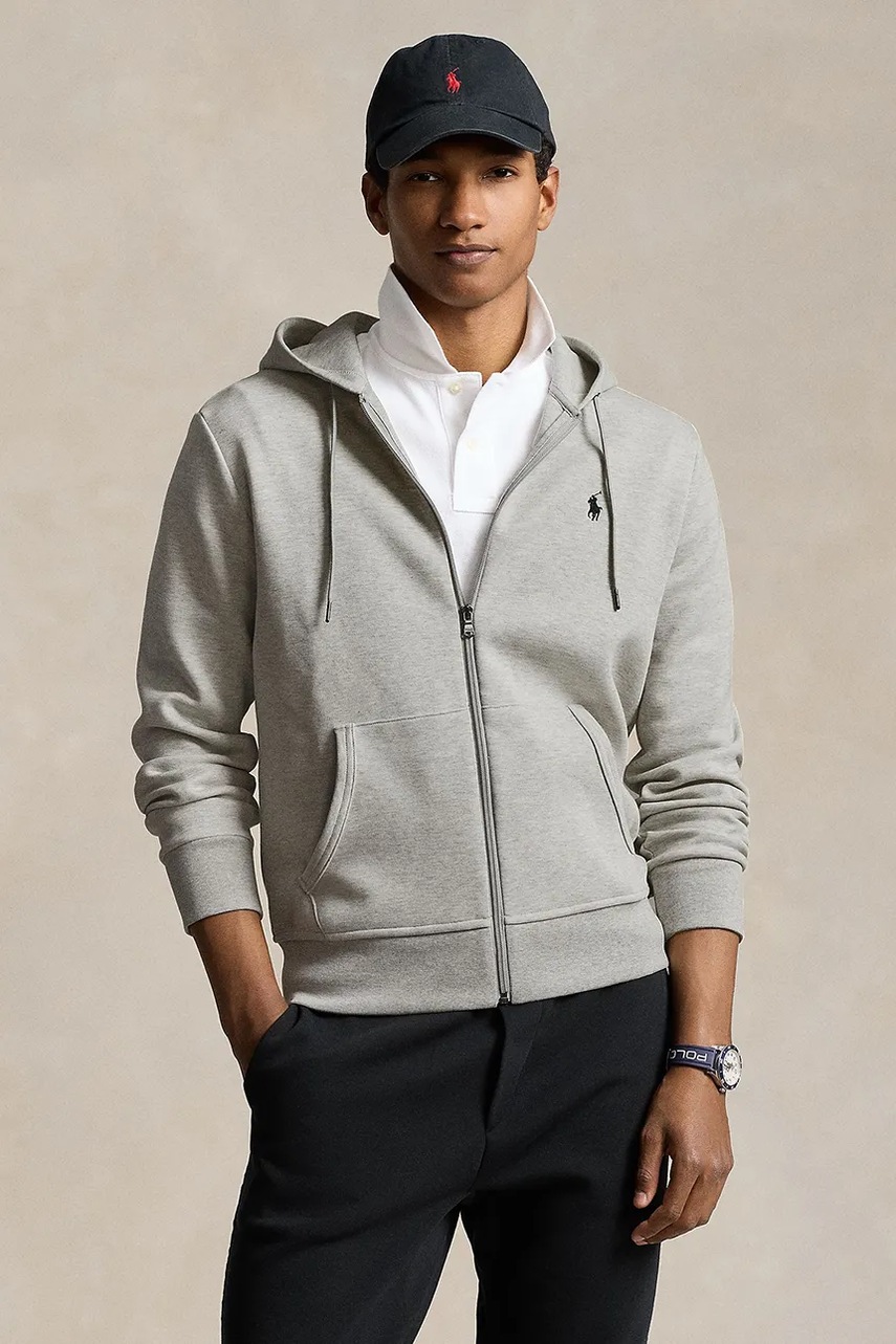 Levně Mikina Polo Ralph Lauren pánská, černá barva, s kapucí, hladká
