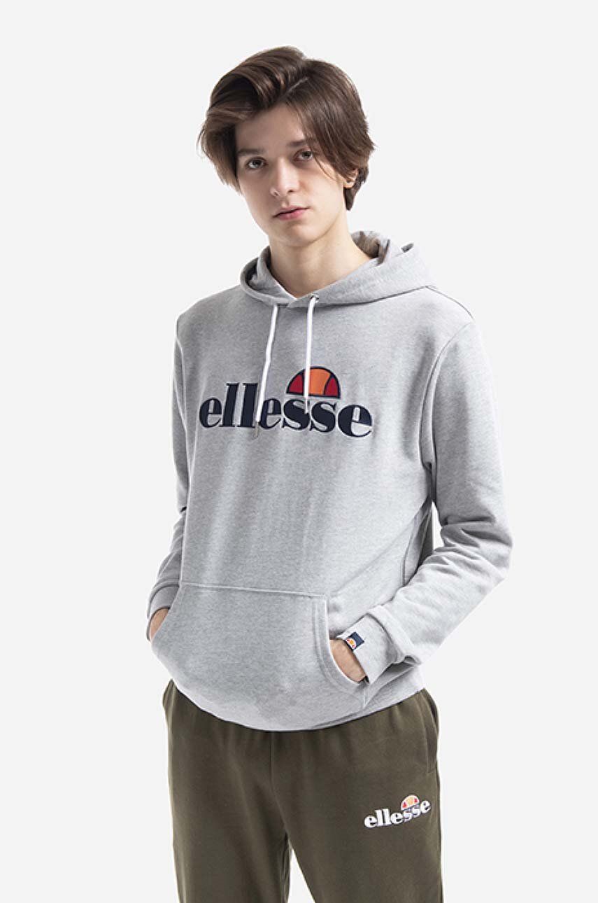 Ellesse bluză SHK13288 Ferrer barbati, culoarea verde, cu glugă, neted SHK13288-KHAKI