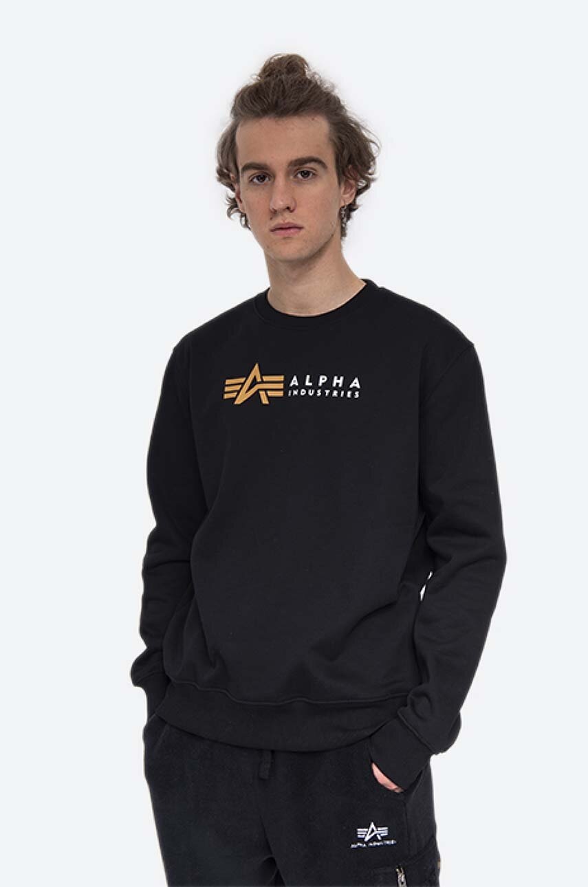 

Кофта Alpha Industries чоловіча колір чорний з принтом 118312.03-black