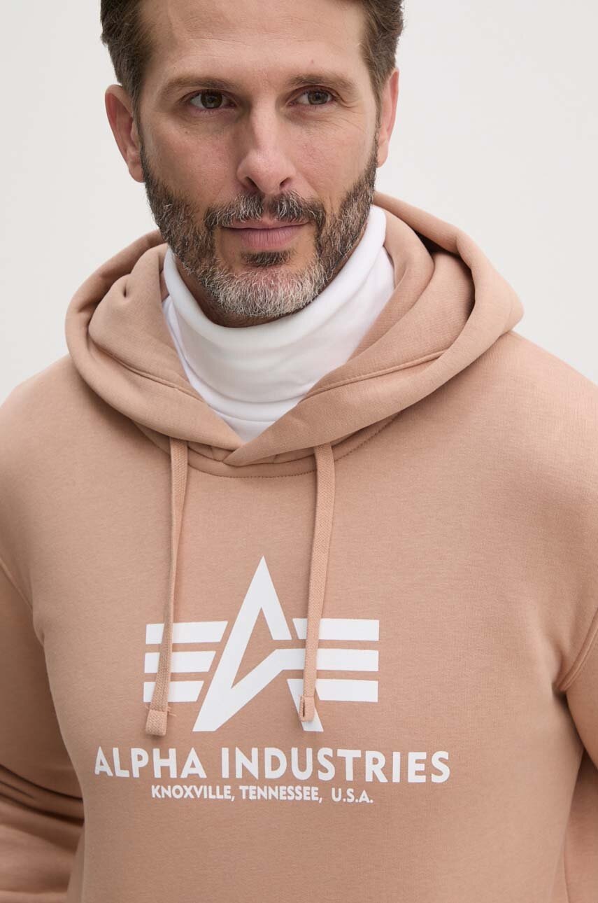Μπλούζα Alpha Industries χρώμα: ροζ, με κουκούλα φωτογραφία
