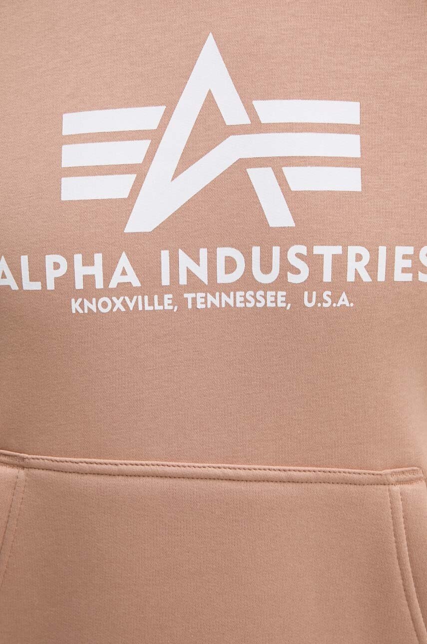 Μπλούζα Alpha Industries χρώμα: ροζ, με κουκούλα φωτογραφία