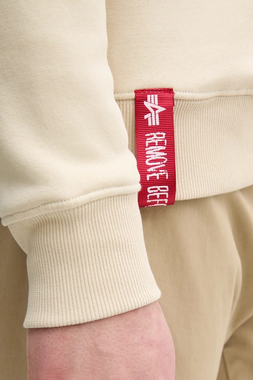 Кофта Alpha Industries Bluza Alpha Industries 188307 03 чоловіча колір чорний однотонна 188307 