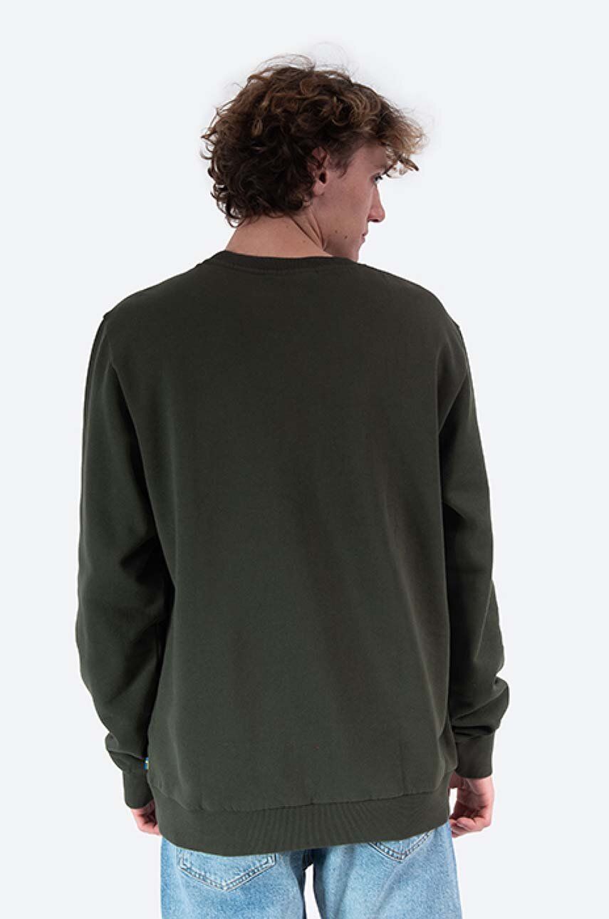 Fjallraven Hanorac De Bumbac Logo Sweater Bărbați, Culoarea Verde, Cu Imprimeu F84142-345