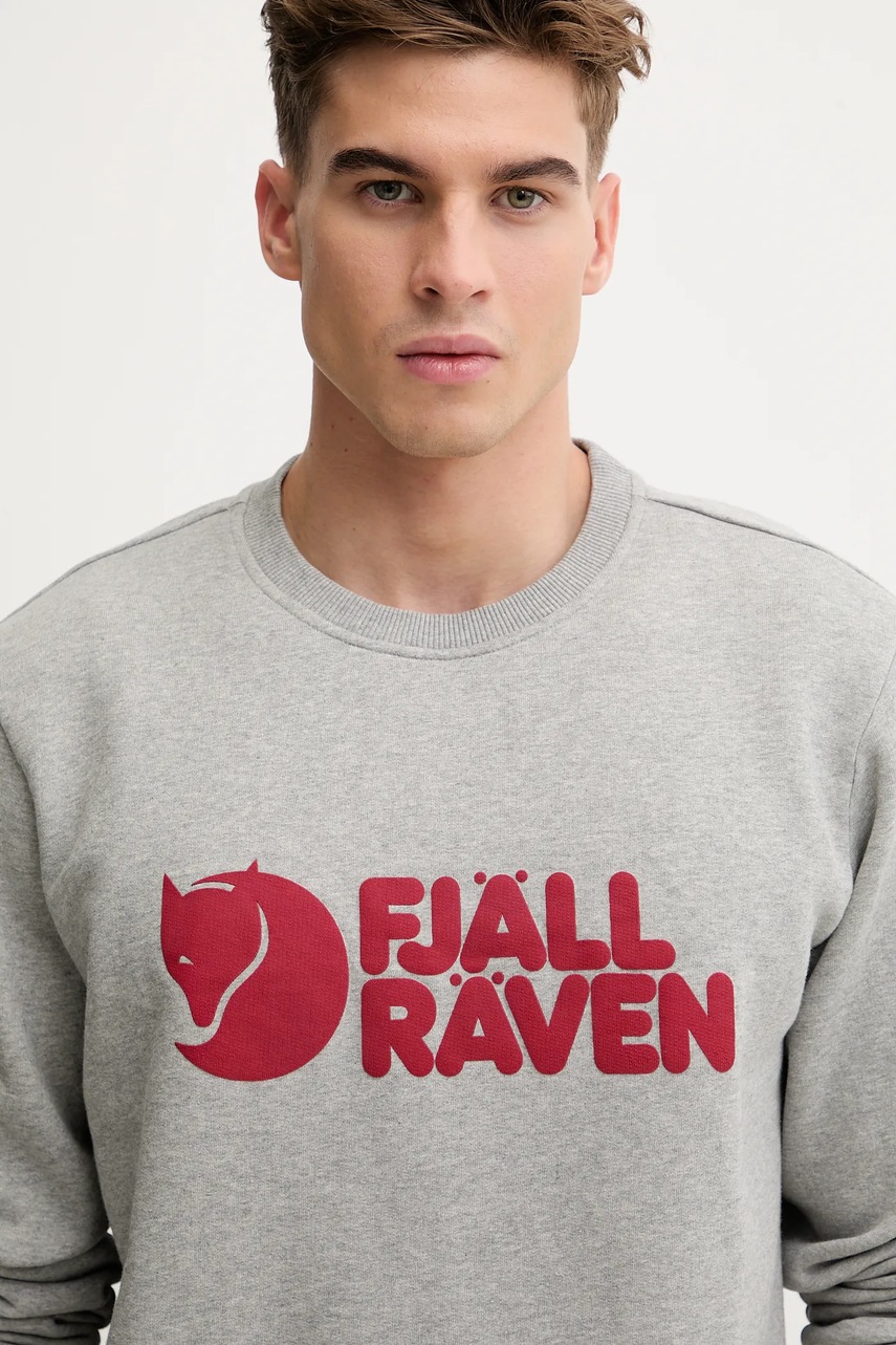 Βαμβακερή μπλούζα Fjallraven Logo Sweater χρώμα: γκρι, F84142 φωτογραφία