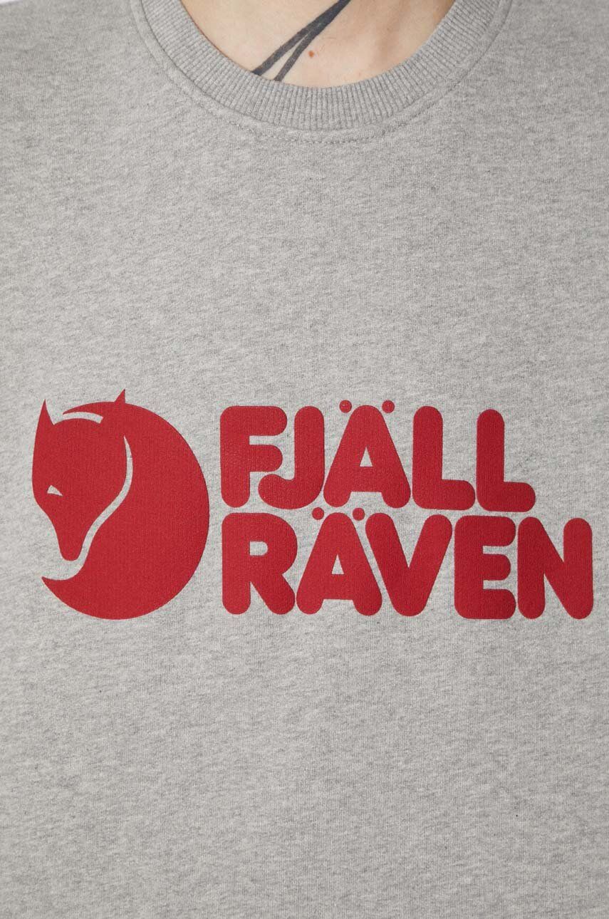 Бавовняна кофта Fjallraven Logo Sweater чоловіча колір сірий з аплікацією F84142