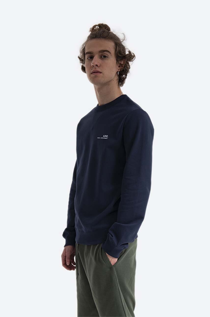 A.P.C. hanorac de bumbac Sweat Item bărbați, culoarea bleumarin, uni COEAS.H27608-DARKNAVY