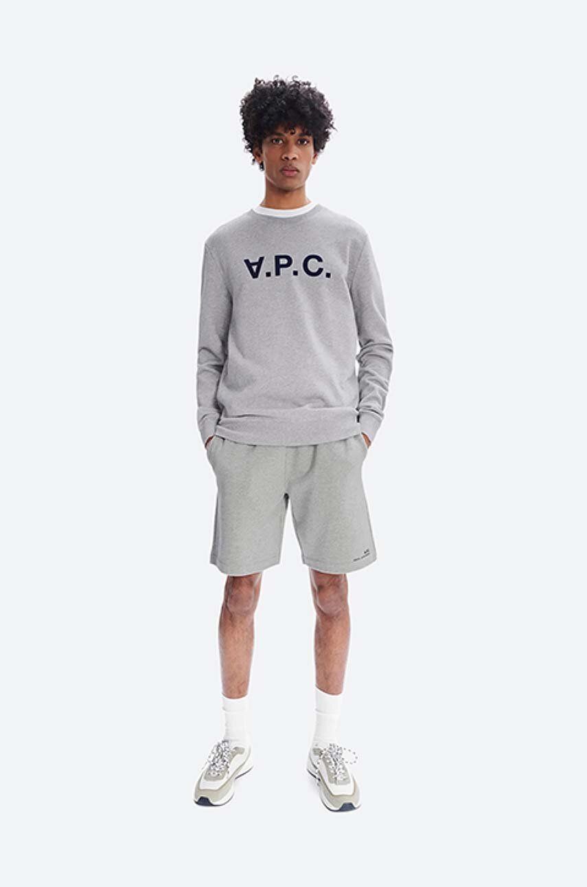 Bombažen Pulover A.P.C. Sweat Vpc Moški, Siva Barva