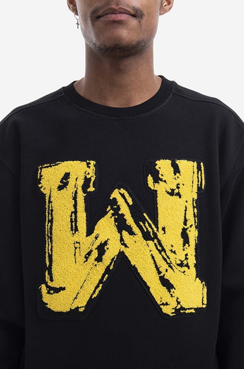 Бавовняна кофта Maharishi Chanile W x Warhol чоловіча колір чорний з аплікацією 9645.BLACK-BLACK 