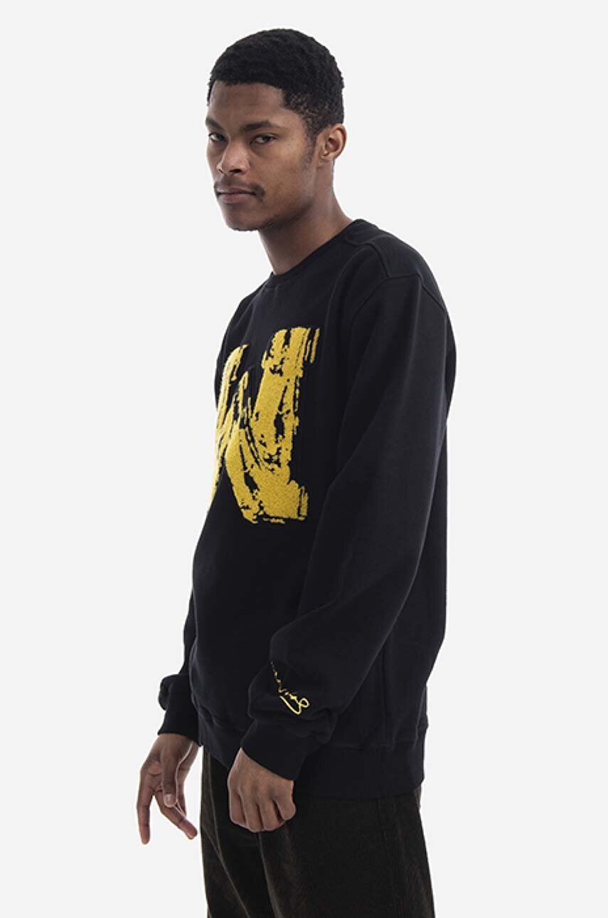 Бавовняна кофта Maharishi Chanile W x Warhol чоловіча колір чорний з аплікацією 9645.BLACK-BLACK 