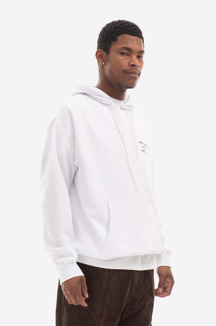 Drôle de Monsieur hanorac de bumbac Hoodie Santa bărbați, culoarea alb, cu glugă, cu imprimeu HO121.WHITE-WHITE Drôle de Monsieur hanorac de bumbac Hoodie Santa bărbați, culoarea alb, cu glugă, cu imprimeu HO121.WHITE-WHITE