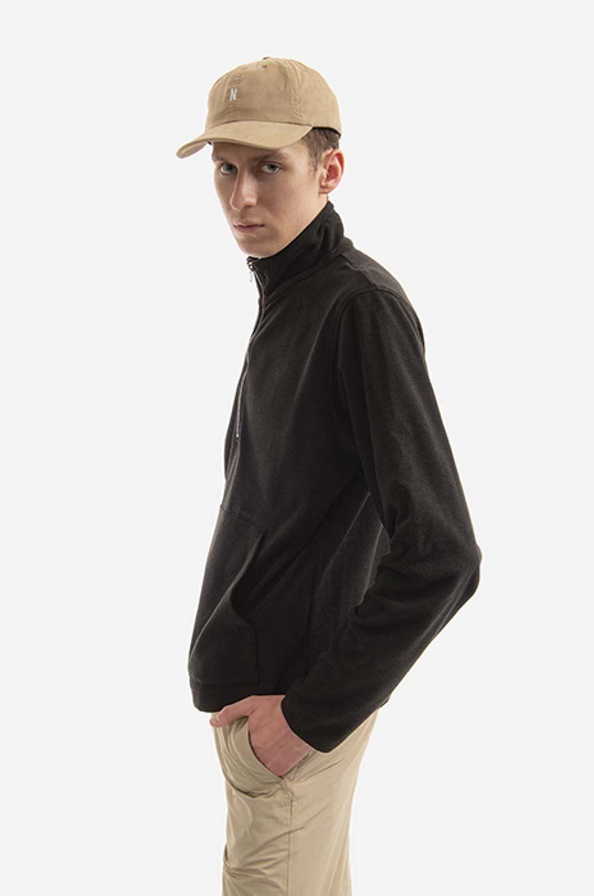 Dukserica Norse Projects Frederik Fleece Half Zip Za Muškarce, Boja: Crna, Bez Uzorka, N20.1286.9999-9999