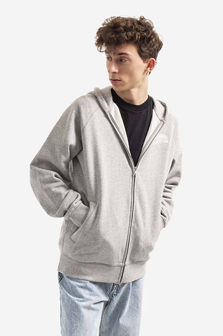 Billionaire Boys Club hanorac de bumbac bărbați, culoarea gri, cu glugă, cu imprimeu BC006-HEATHERGRE Billionaire Boys Club hanorac de bumbac bărbați, culoarea gri, cu glugă, cu imprimeu BC006-HEATHERGRE