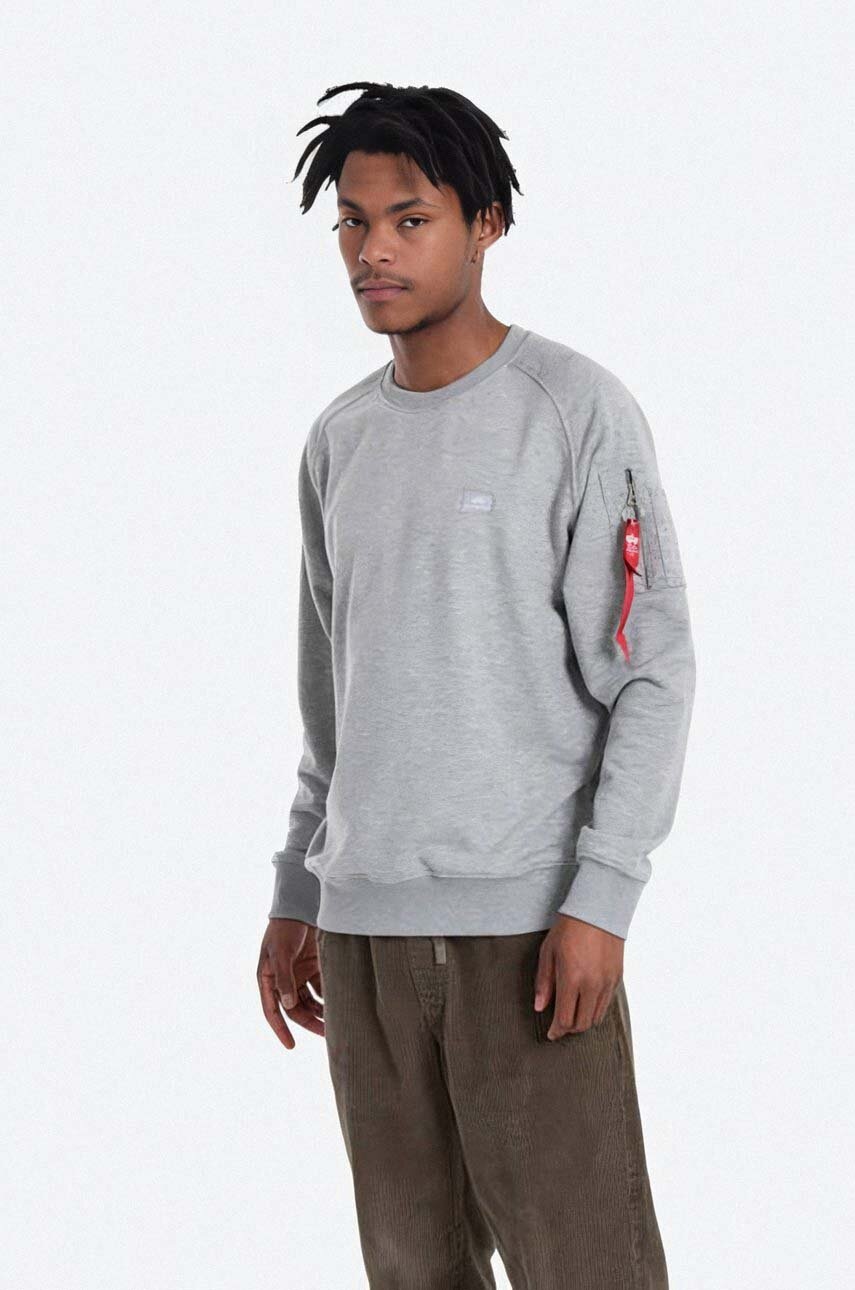

Кофта Alpha Industries X-Fit Sweat мужская цвет серый меланж 158320.17-grey